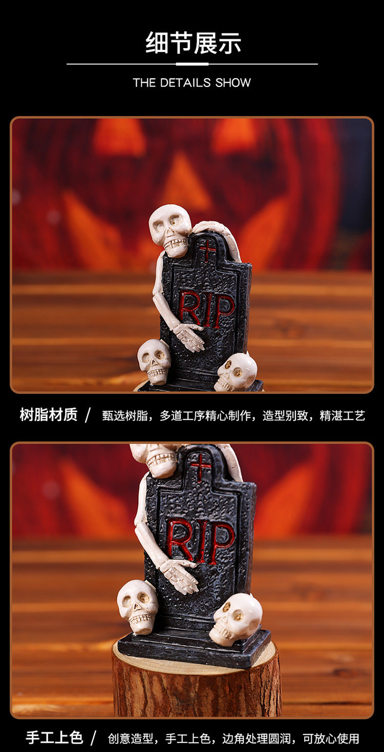 Halloween statue skull gravestone for Halloween decoration