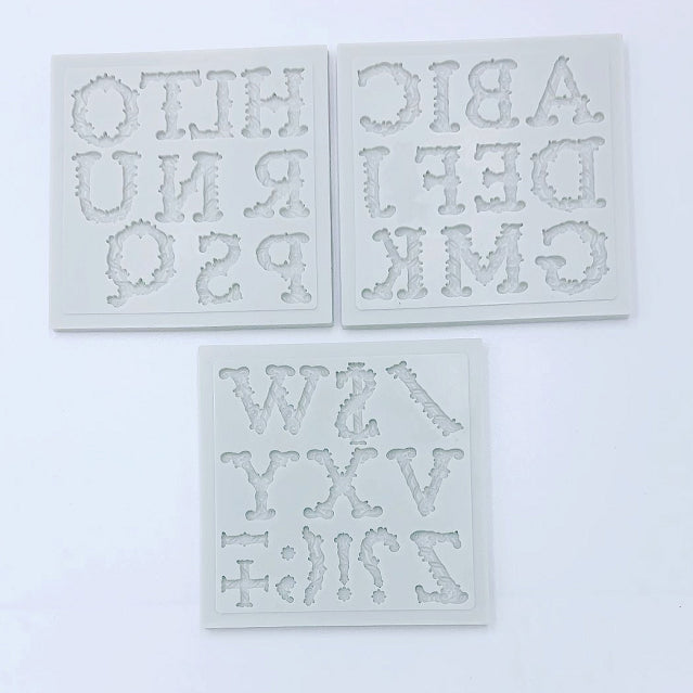filigree alphabet Slicone Mold