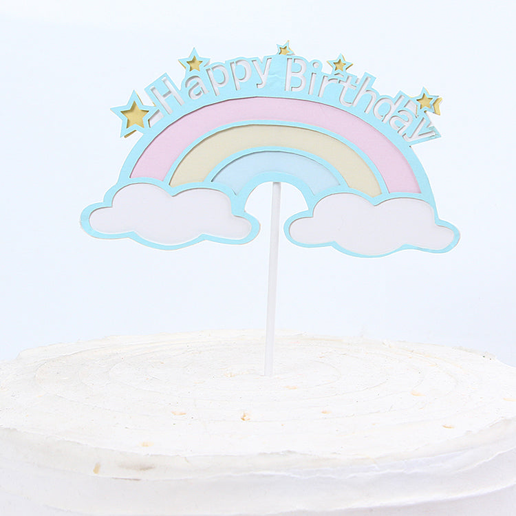 Baby Glitter Rainbow Cake Topper Happy Birthday cake topper