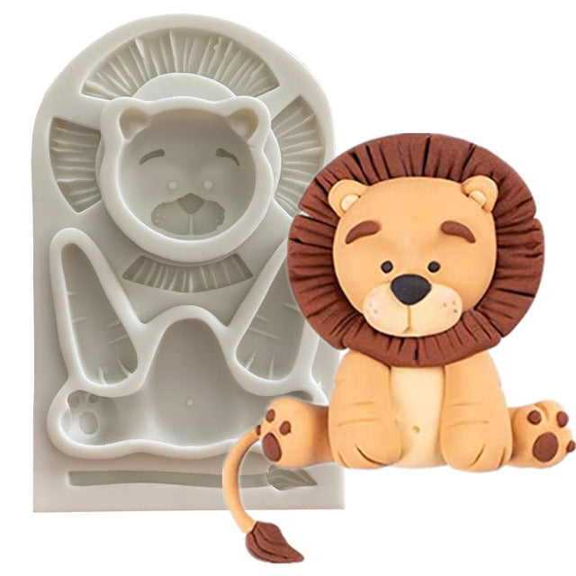 forest animal tiger lion giraffe monkey elephant horse Silicone Mold