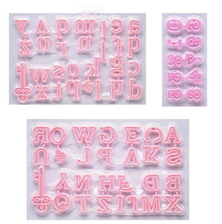 Creative plastic lowercase alphabet 3d fondant tools cake decorating letters number shape cutter