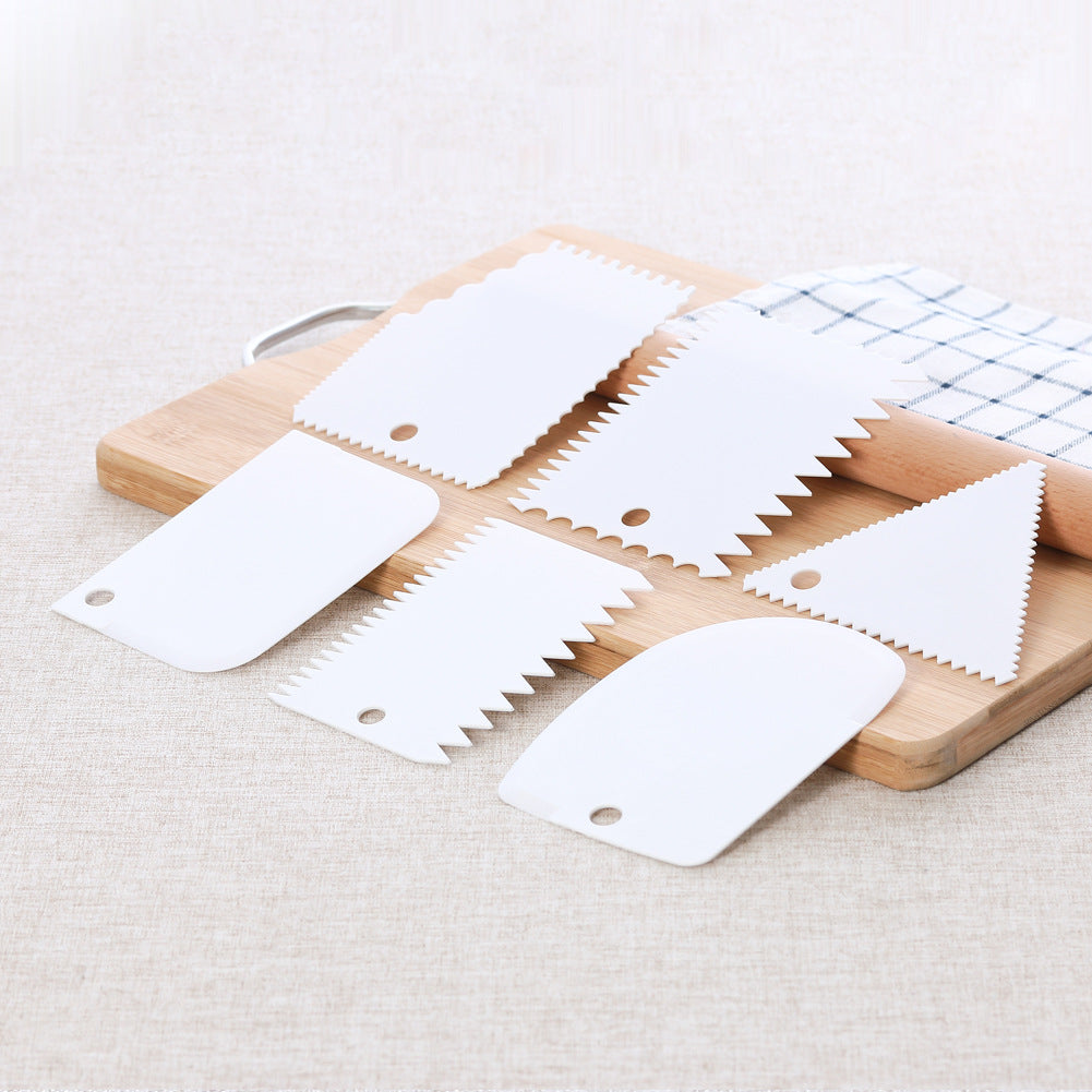 6pcs Dough Scraper Cutters Cake Icing Scraper