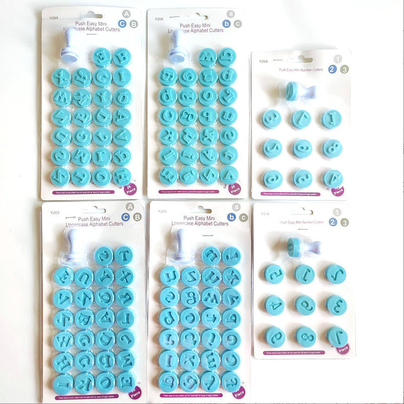 Creative plastic lowercase alphabet 3d fondant tools cake decorating letters number shape cutter