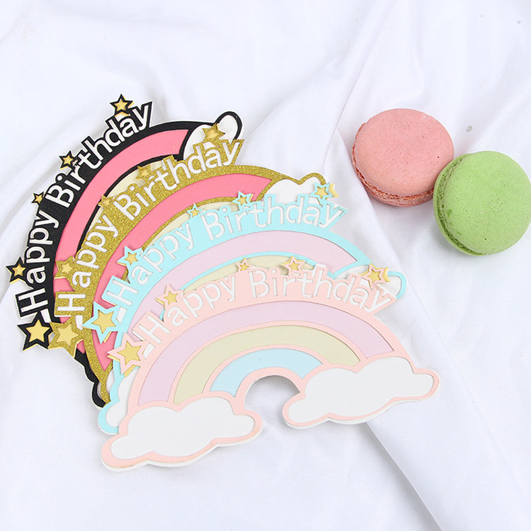 Baby Glitter Rainbow Cake Topper Happy Birthday cake topper