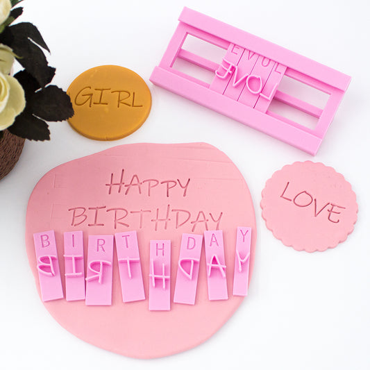 alphabet stamp full set letter plastic embosser stamp cookie cutter