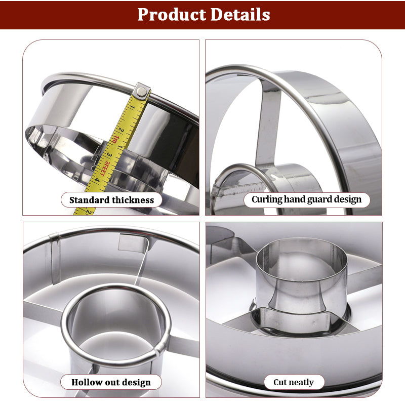 Household baking diy stainless steel big cookie biscuit round donuts mold doughnut cutter