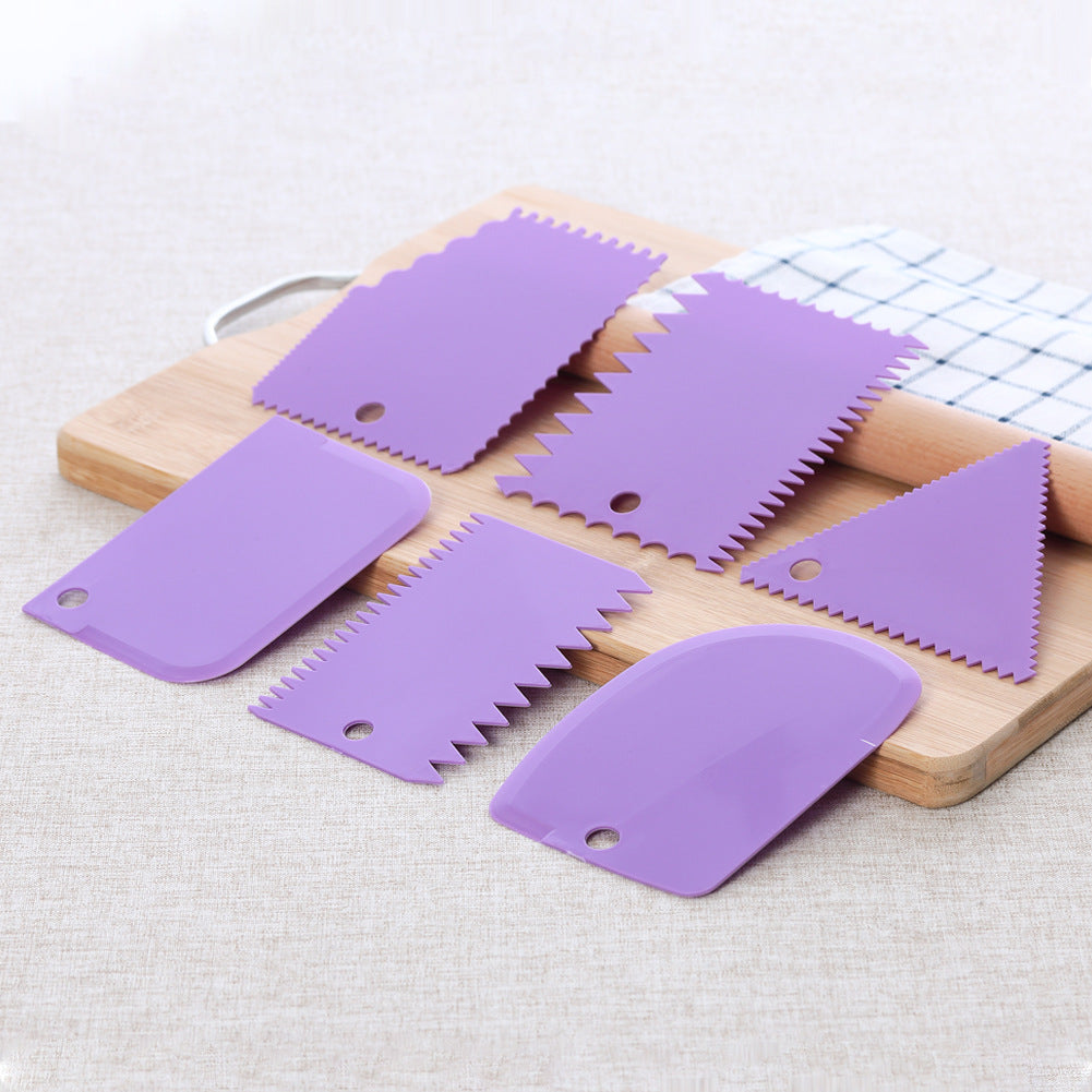 6pcs Dough Scraper Cutters Cake Icing Scraper