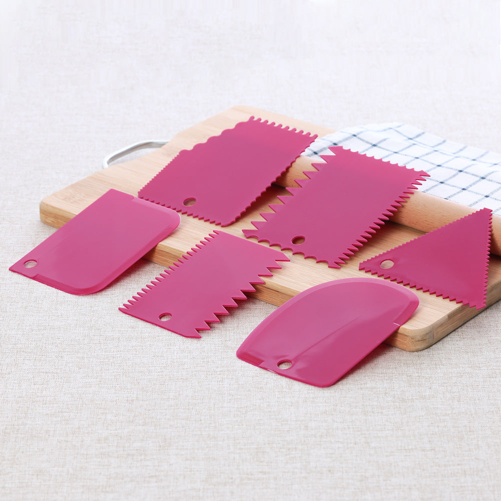6pcs Dough Scraper Cutters Cake Icing Scraper