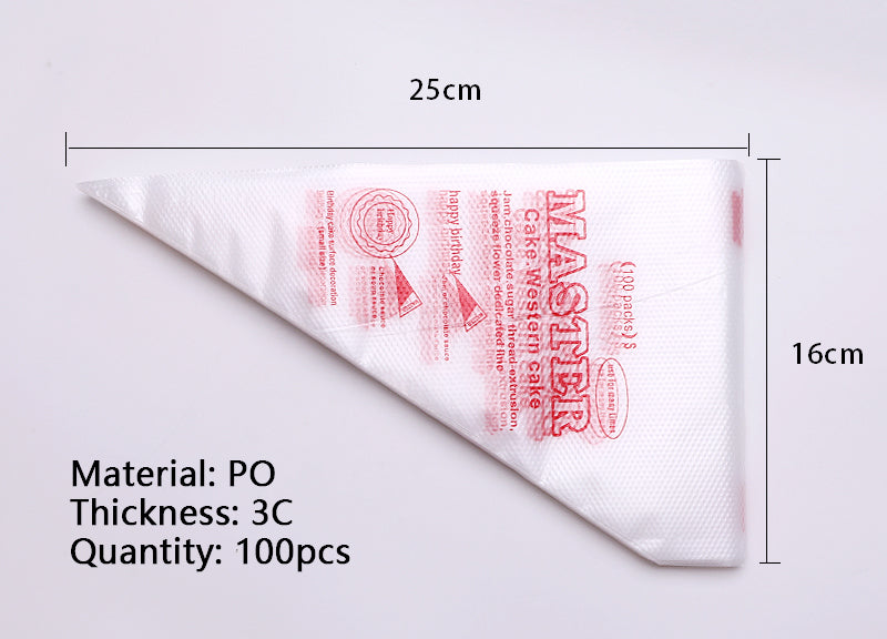 Custom 100pcs Pack Pastry Piping Bags Disposable Cake Cream Pastry Bags