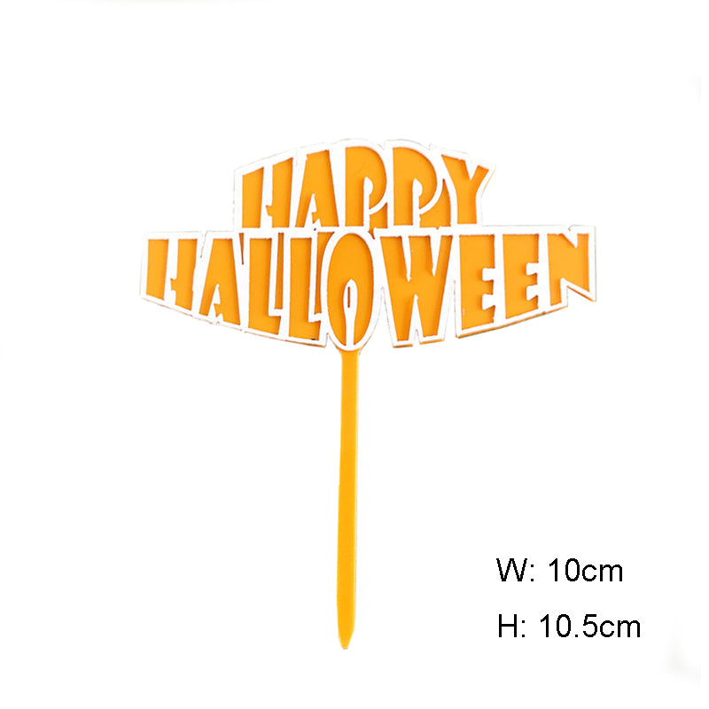 Black Halloween Acrylic Cake Topper Happy Halloween Cake Topper For Party decorations