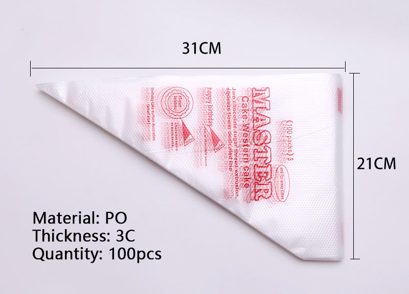 Custom 100pcs Pack Pastry Piping Bags Disposable Cake Cream Pastry Bags