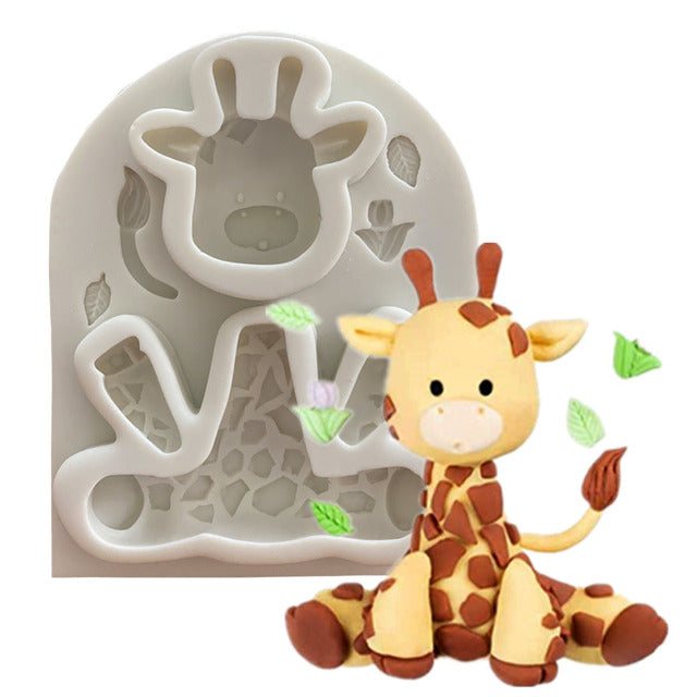 forest animal tiger lion giraffe monkey elephant horse Silicone Mold
