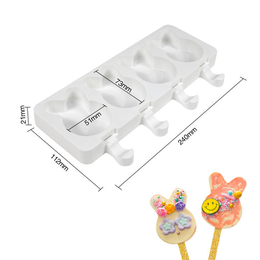 bunny rabbit 4 hole new popsicle Silicone Mold