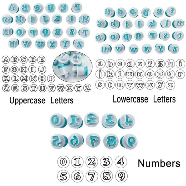Creative plastic lowercase alphabet 3d fondant tools cake decorating letters number shape cutter
