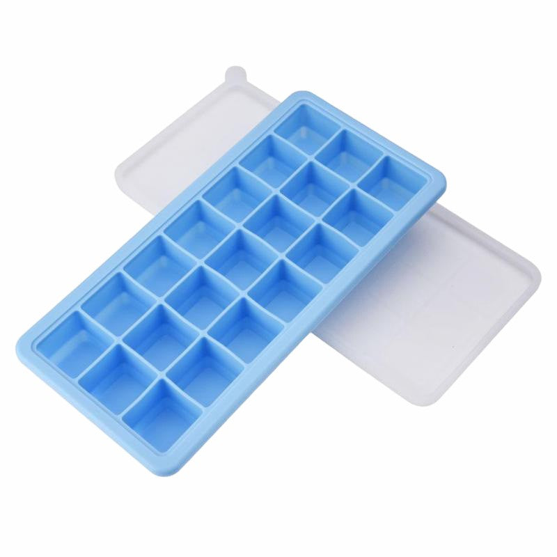 Bpa Free 21 Cavity Ice Mould Silicone Ice Cube Tray With Lid