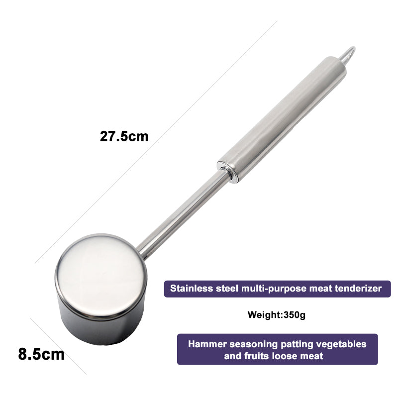 kitchen gadgets food grade 304 stainless steel meat tenderizer meat hammer