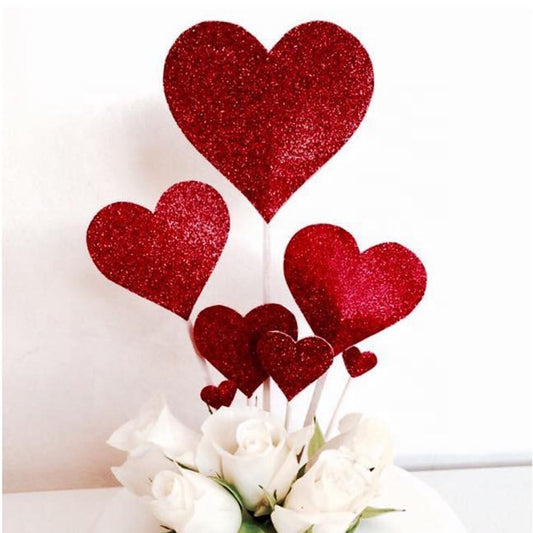 Heart shape cake topper for valentines day wedding party