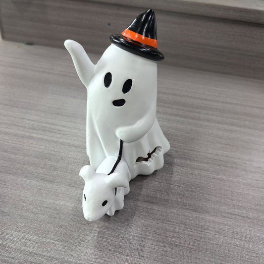Ghost Walking Dog Statue for Halloween Decoration