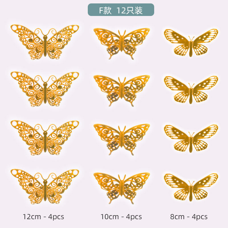 new 12 pc set butterfly paper cupcake for cake decoration