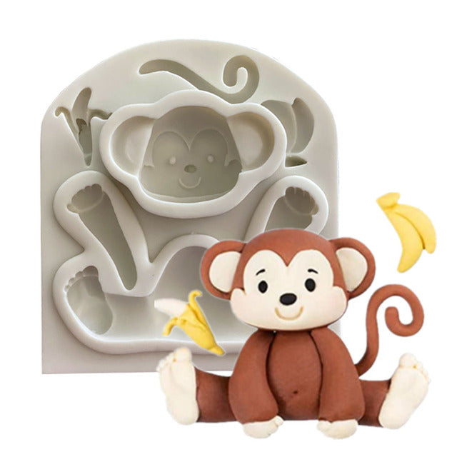 forest animal tiger lion giraffe monkey elephant horse Silicone Mold