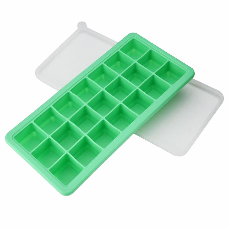 Bpa Free 21 Cavity Ice Mould Silicone Ice Cube Tray With Lid