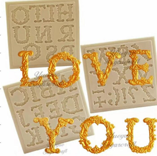 filigree alphabet Slicone Mold
