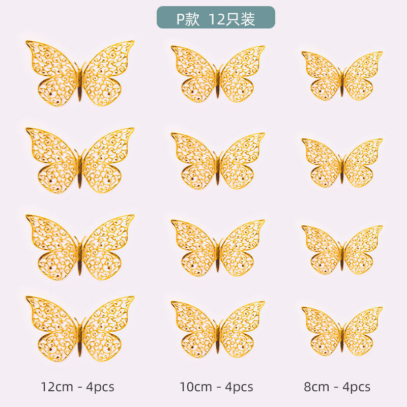 new 12 pc set butterfly paper cupcake for cake decoration