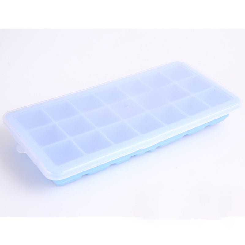 Bpa Free 21 Cavity Ice Mould Silicone Ice Cube Tray With Lid