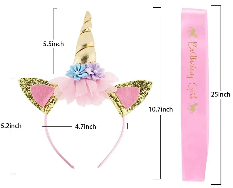 Children birthday unicorn sash