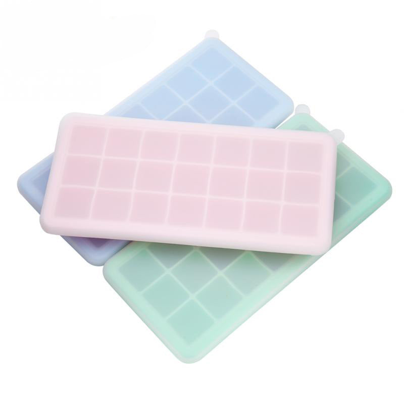Bpa Free 21 Cavity Ice Mould Silicone Ice Cube Tray With Lid