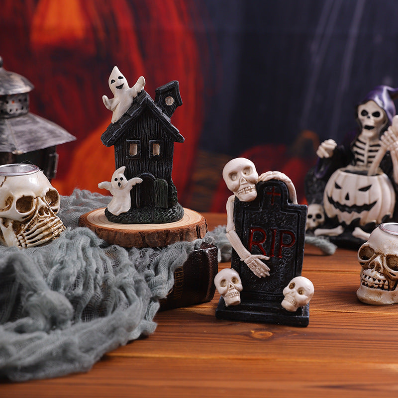 Halloween statue skull gravestone for Halloween decoration