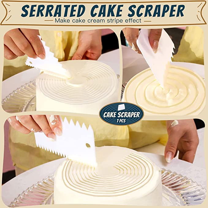 6pcs Dough Scraper Cutters Cake Icing Scraper