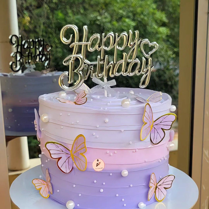 Spanish  Russian happy birthday acrylic cake topper