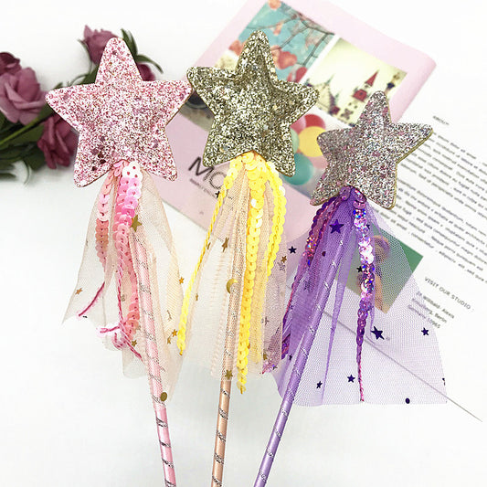 Children Pentacle Glitter Fairy wand