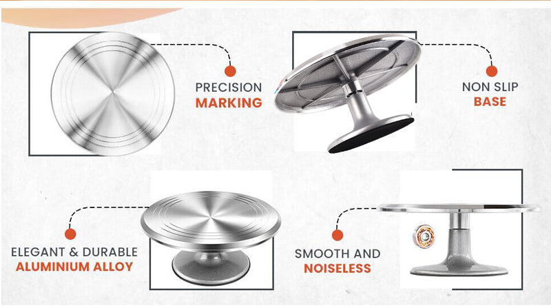 Metal Revolving Cake Stand Aluminium AlloyTurntable