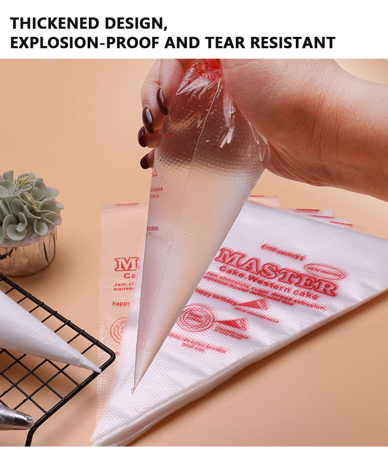Custom 100pcs Pack Pastry Piping Bags Disposable Cake Cream Pastry Bags