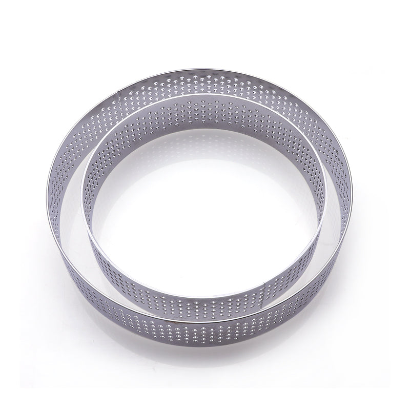 9pcs Set Food Grade stainless Steel 304 Round Cake Ring Perforated Baking Mousse Tart Mold