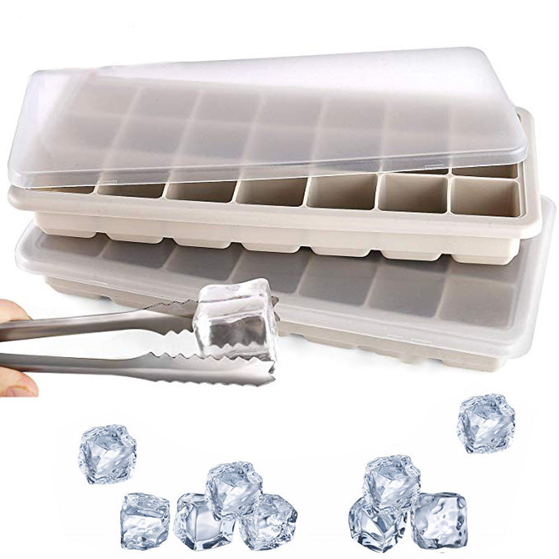 Bpa Free 21 Cavity Ice Mould Silicone Ice Cube Tray With Lid