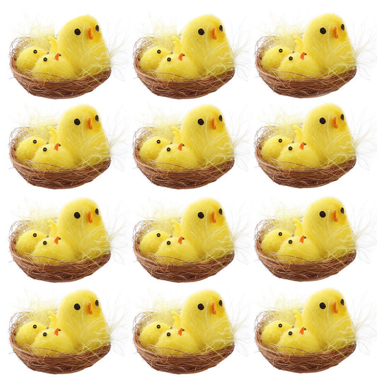 mini easter chicks with nest
