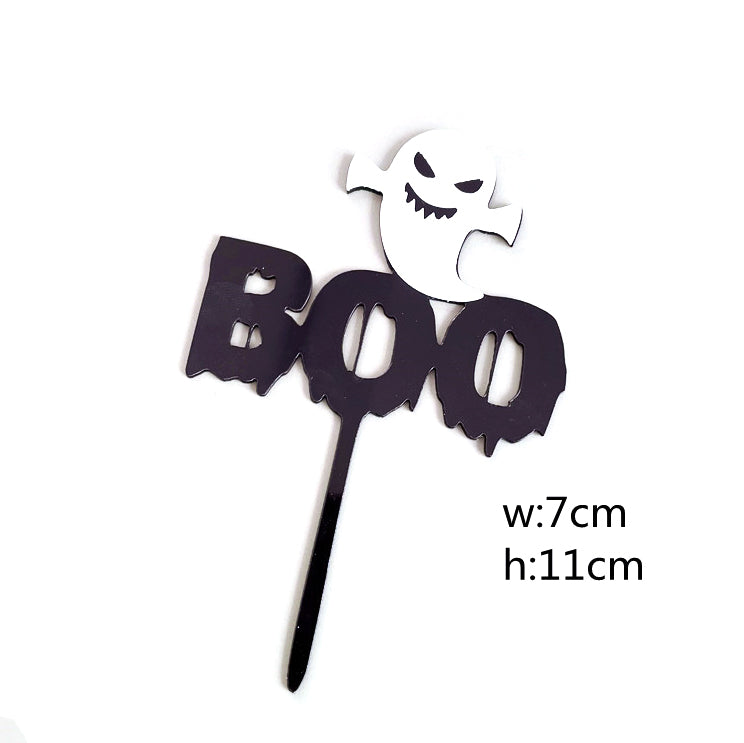 Black Halloween Acrylic Cake Topper Happy Halloween Cake Topper For Party decorations