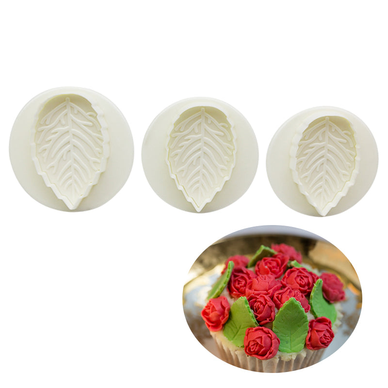 Sugarpaste Three Holly leaf Plunger Cutter baking tools